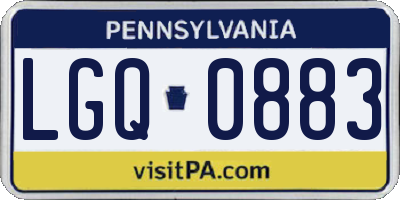 PA license plate LGQ0883
