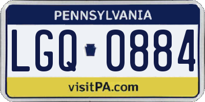 PA license plate LGQ0884