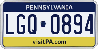 PA license plate LGQ0894