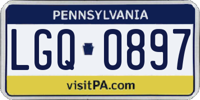 PA license plate LGQ0897