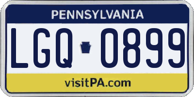 PA license plate LGQ0899
