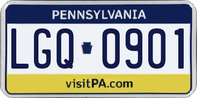PA license plate LGQ0901