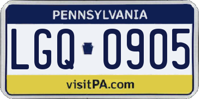 PA license plate LGQ0905
