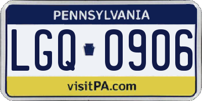 PA license plate LGQ0906