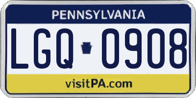 PA license plate LGQ0908