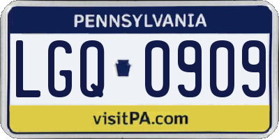 PA license plate LGQ0909