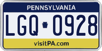 PA license plate LGQ0928