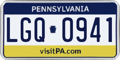 PA license plate LGQ0941