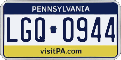 PA license plate LGQ0944