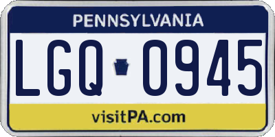 PA license plate LGQ0945