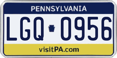 PA license plate LGQ0956