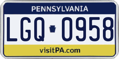 PA license plate LGQ0958