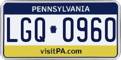 PA license plate LGQ0960