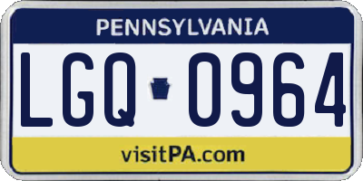 PA license plate LGQ0964
