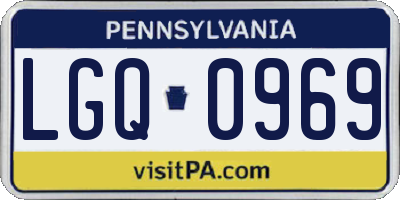 PA license plate LGQ0969