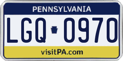 PA license plate LGQ0970