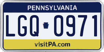 PA license plate LGQ0971