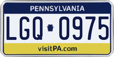 PA license plate LGQ0975