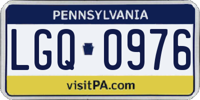 PA license plate LGQ0976