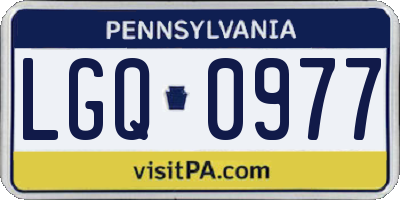 PA license plate LGQ0977