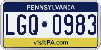 PA license plate LGQ0983