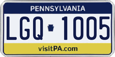 PA license plate LGQ1005