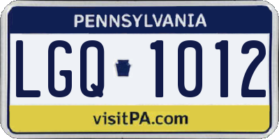 PA license plate LGQ1012