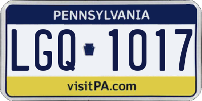 PA license plate LGQ1017