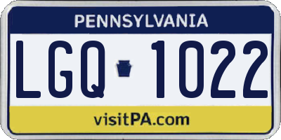 PA license plate LGQ1022