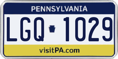 PA license plate LGQ1029