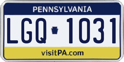 PA license plate LGQ1031