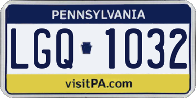 PA license plate LGQ1032