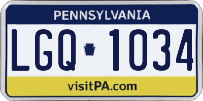 PA license plate LGQ1034