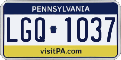 PA license plate LGQ1037