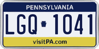 PA license plate LGQ1041