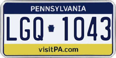 PA license plate LGQ1043