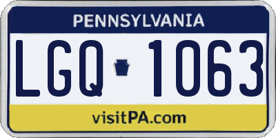 PA license plate LGQ1063