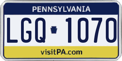 PA license plate LGQ1070