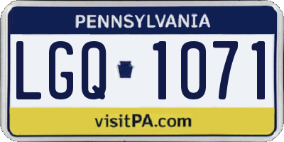 PA license plate LGQ1071