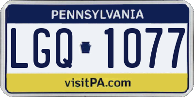 PA license plate LGQ1077