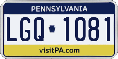 PA license plate LGQ1081