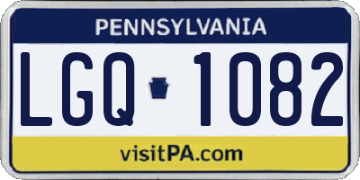 PA license plate LGQ1082