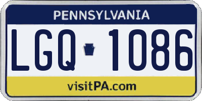 PA license plate LGQ1086