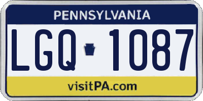 PA license plate LGQ1087