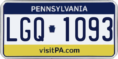 PA license plate LGQ1093