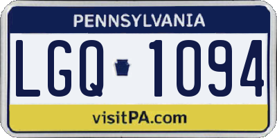 PA license plate LGQ1094