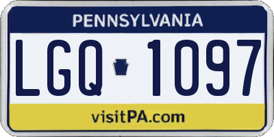 PA license plate LGQ1097