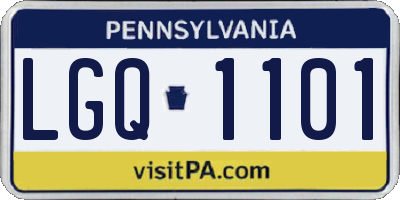 PA license plate LGQ1101