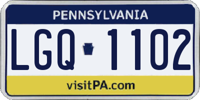 PA license plate LGQ1102
