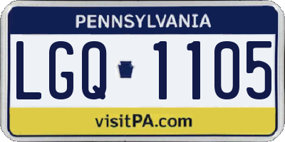 PA license plate LGQ1105